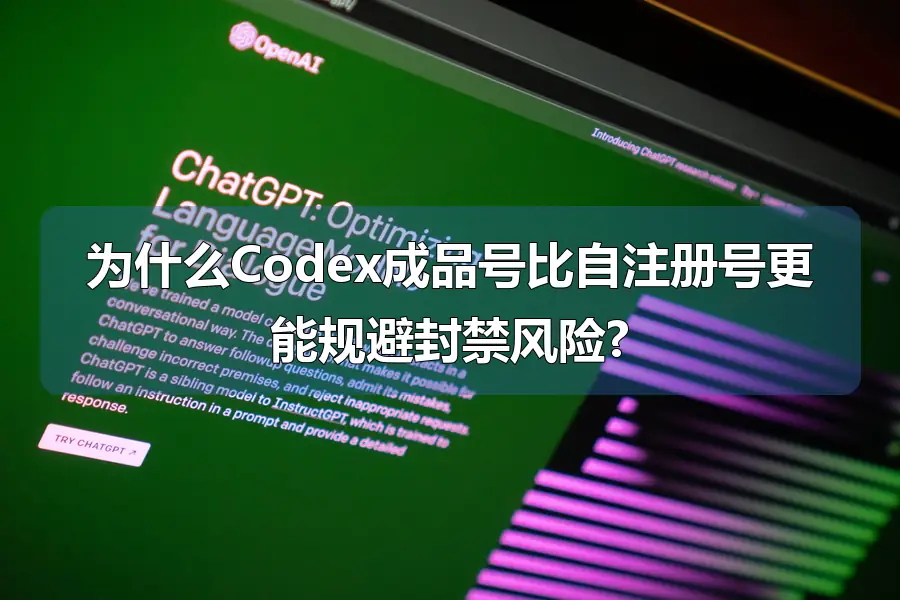 为什么Codex成品号比自注册号更能规避封禁风险?